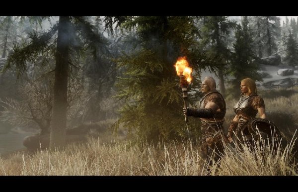 Skyrim Дым от факелов