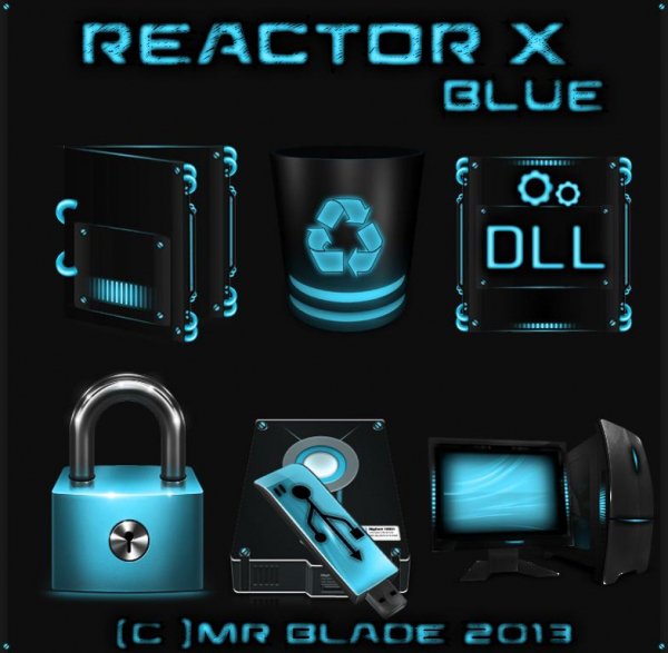 7tsp Reactor-X Blue Icon Pack w10 19h1 19h2 20h1 20h2 21h1