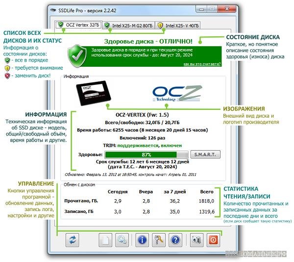 SSDlife.Pro.v2.1.38 (показывает срок слу