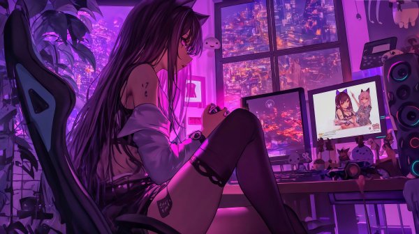 Twilight-gamer-chill-in-the-city-glow-8k