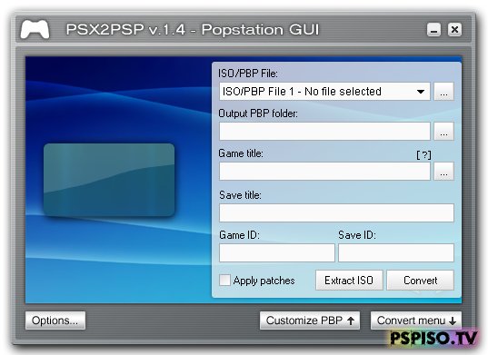 psx2psp v.1.2 - Popstation GUI