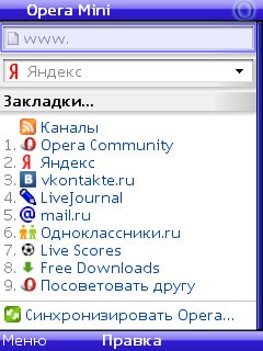 Opera mini4.1 Screen
