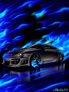 Neon car fire