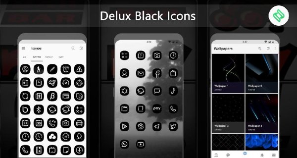 Delux Black - Icon Pack v1.2.0