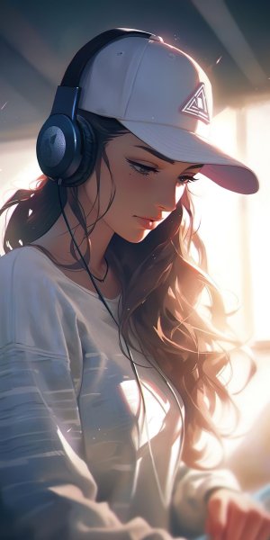 Whait-woman-in-headphone-and-cap-110924