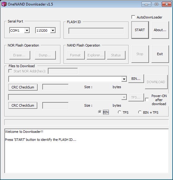 OneNAND Downloader v1.5 (E350)
