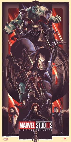 MCU-10 years of heroes-poster-MARVEL-герои
