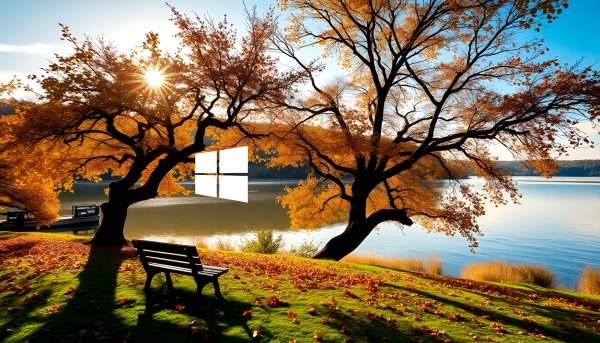 Windows,осень,скамейка,дерево.19