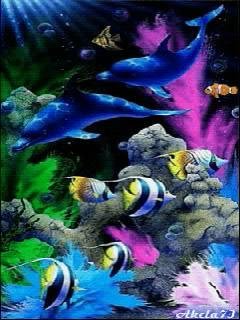 Водный мир рыбки дельфины