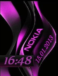 X2 Violet Abstract Clock
