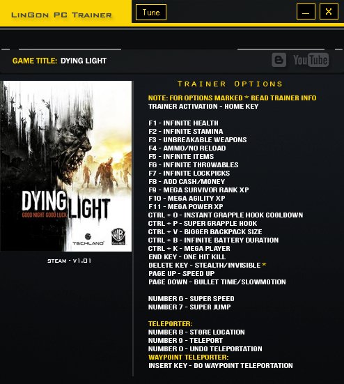 Dying Light Трейнер 25 1.01