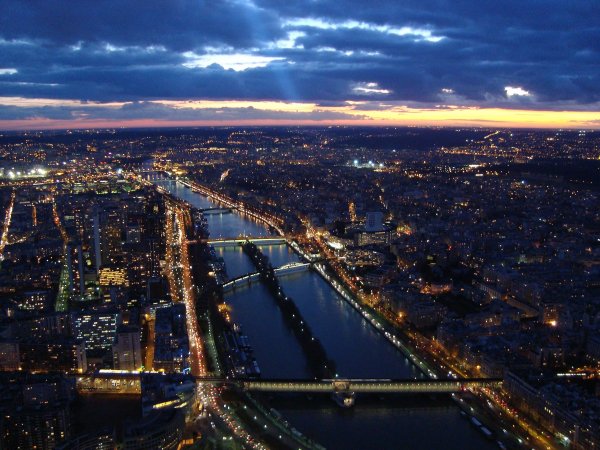 Paris View from the Eiffel Tower third floor Seine