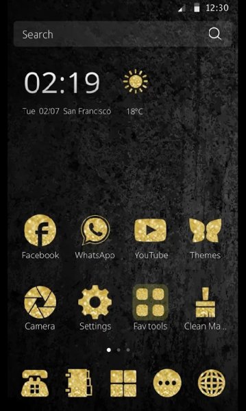 СМ лаунчер theme Black And Gold 1.1.3