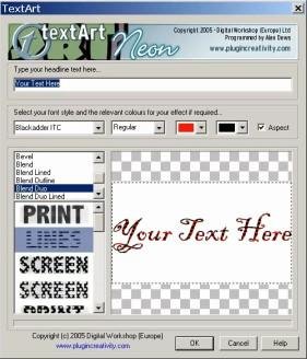 textArt-plugins for Photoshop