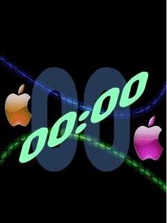 apple neon clock by gaikon