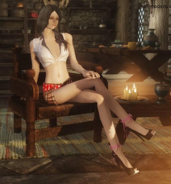 Skyrim девушки более женственно сидят н