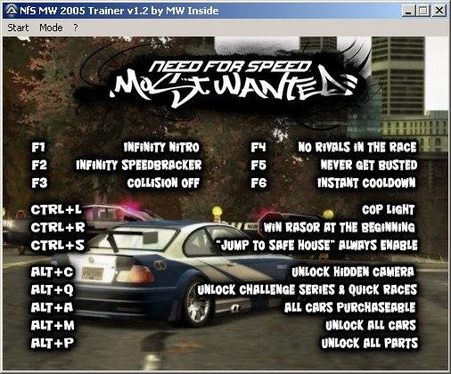 NfS MW 2005 Trainer v1.4 by MW Inside