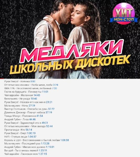 МЕДЛЯКИ ШКОЛЬНЫХ ДИСКОТЕК - ХИТЫ 90х 2000х