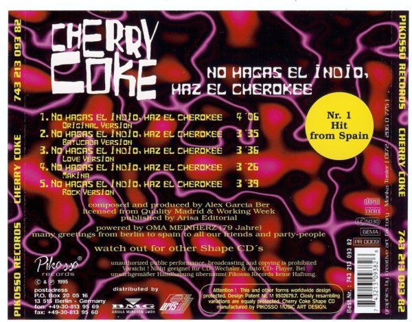 Cherry Coke - No Hagas el indio haz el Cherokee (Original Version)_1995_CD-Rip