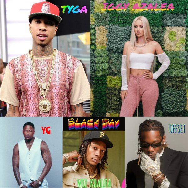 Tyga &amp; Iggy Azalea &amp; YG &amp; Wiz Khalifa &amp; Offset - #Black Day