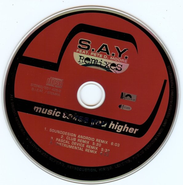 S.A.Y. Feat. Pete D. Moore - Music Takes You Higher (Sounddesign Android Remix)_1995_CD-Rip