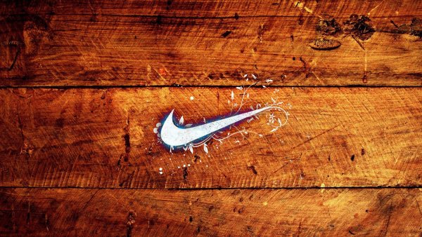 Brands nike on the wood
