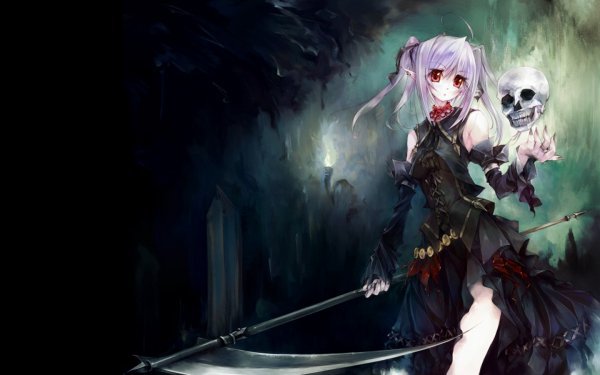 www.GetBg.net Anime Girl with a scythe a