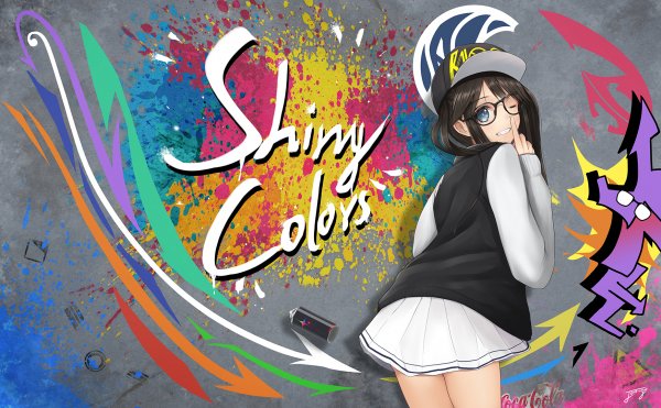 Аниме Граффити девушка в очках Shiny Coloys арт