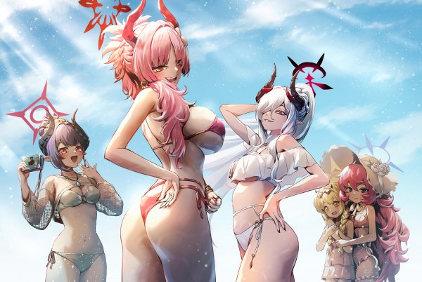 Ibuki iroha satsuki makoto and chiaki blue archive drawn