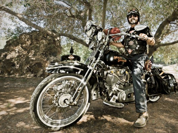 Motocycles Harley Davidson Biker on a Harley David