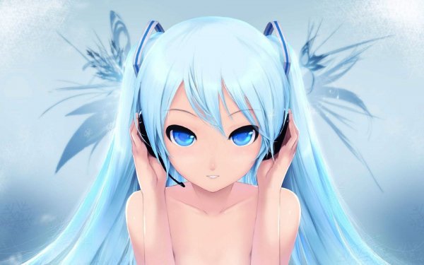 anime devushka volosy siniy naushniki 620 38
