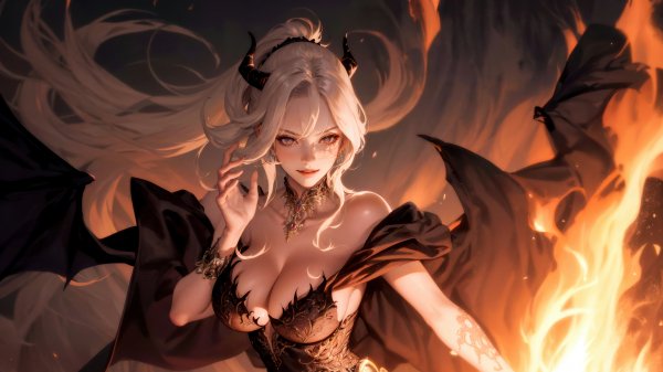 Fantasy-girl-magic-devil-horn-4k 921@5@l