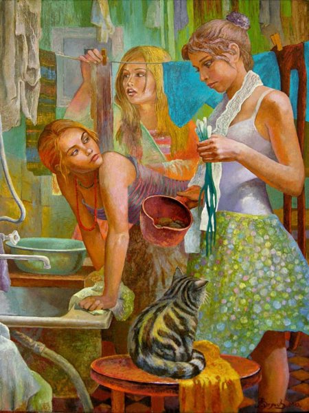 Прачка(Laundress) художник Александр Вутянов 2010-12г
