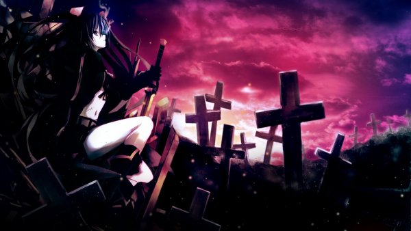 anime devushka zadumchivost mech kladbische 16648 1280x720