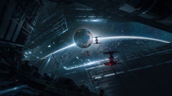 Star-wars-tie-fighter-sci-fi-fantasy-space-planet 4K-4.989