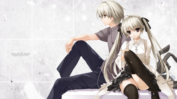 anime paren devushka molodost blondin igrushka 12066 1366x768