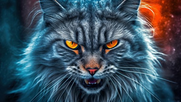 Angry-cat-digital-art-4k-wallpaper