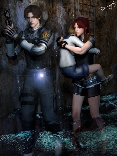 leon x claire heroes by demonleon3d-d87