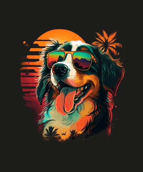 Illustration-happy-dog-isolated-blue-background 889743-939